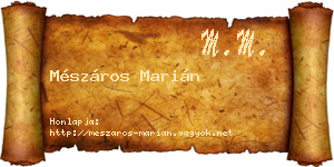 Mészáros Marián névjegykártya